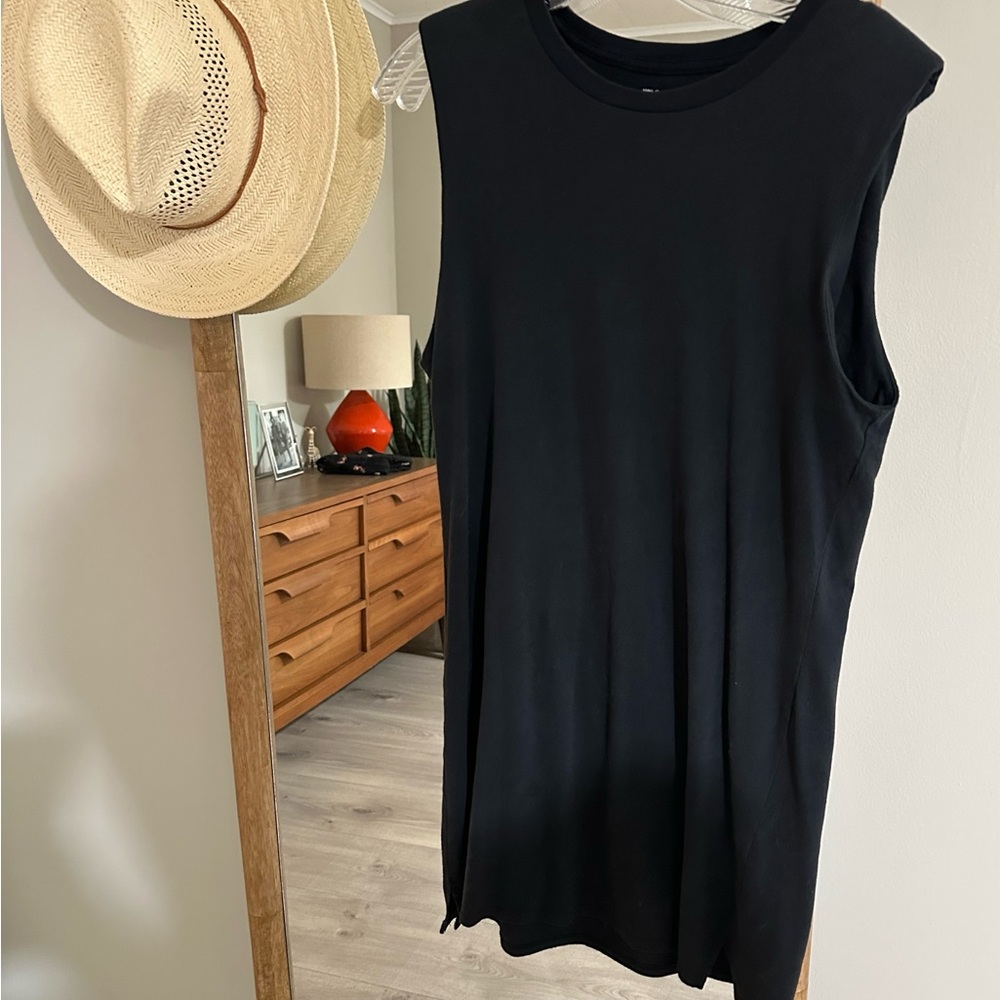 Abercrombie & Fitch Black Cotton Dress with shoulder pads Size S